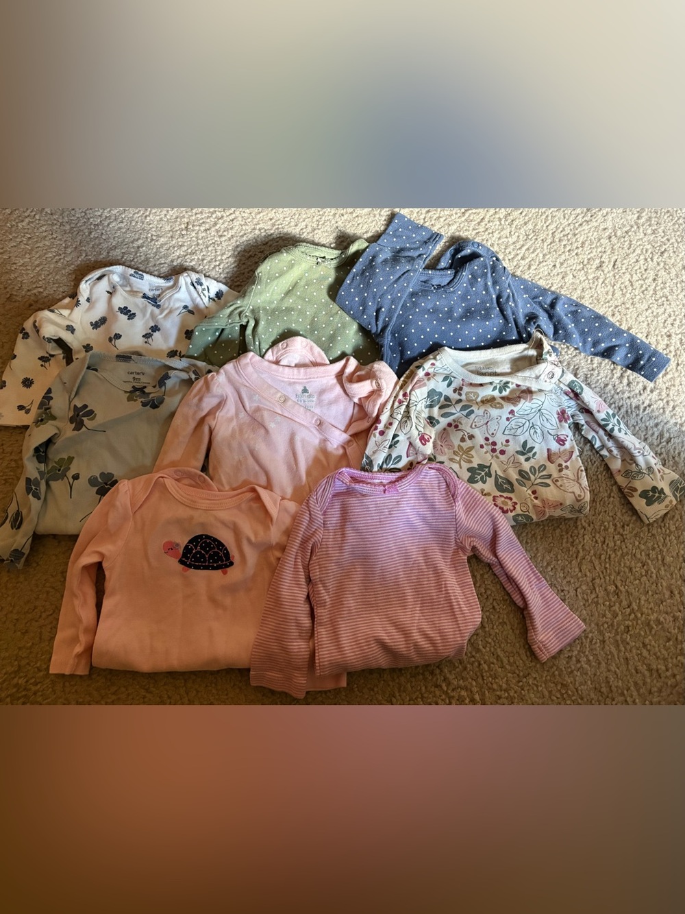 Kids Long-Sleeve Onsies - Pink & Multi Floral Patterns